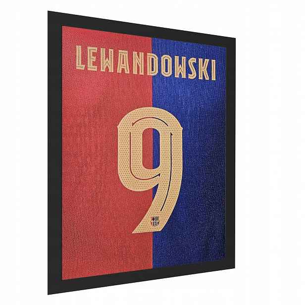 Obraz na plátně Lewandowski tričko Barcelona plakát 70x50 cm