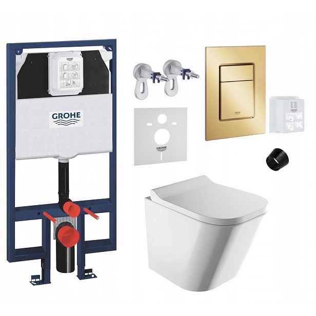7v1 Podomítkový Wc set s podstavcem Grohe Slim Wc mísa Rim Omnires tlačítko
