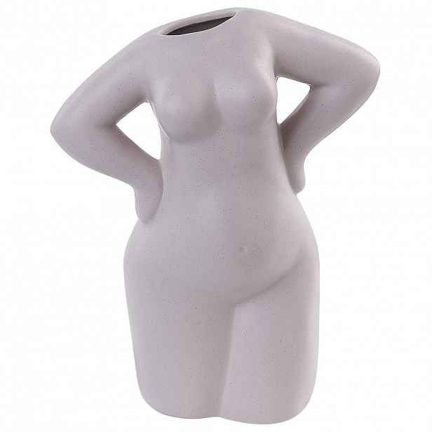 Beliani KVĚTINOVÁ VÁZA Porcelán béžová Kilkis