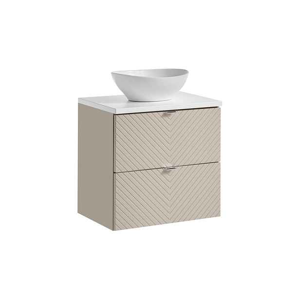 Comad Závěsná skříňka Viva Cashmere Lola s deskou a umyvadlem 60 cm kašmírová/bílá