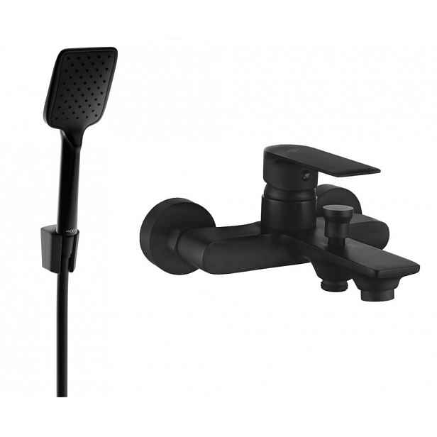 MEXEN - R62 Royo vanová baterie se sprchou set, černá 7223R62-70