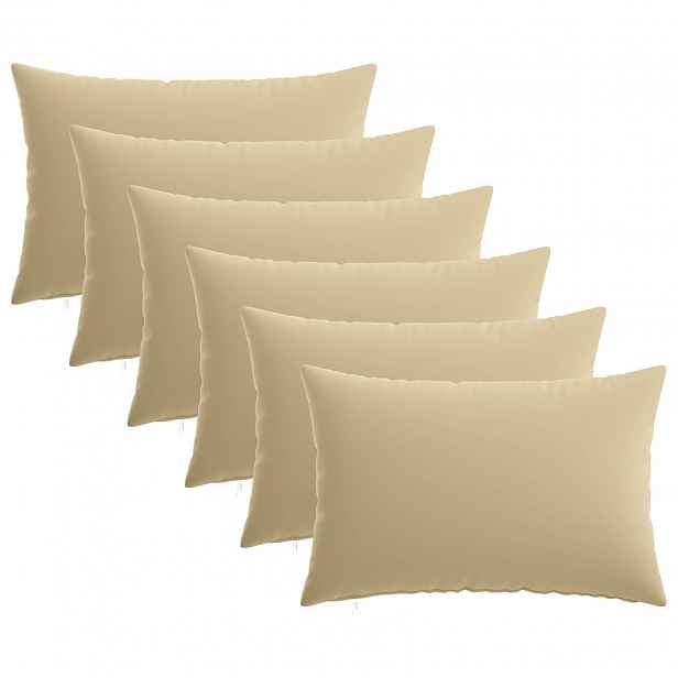 vidaXL Povlak na polštář 6 pcs HEERLEN Béžová 30 x 50 cm Polyester