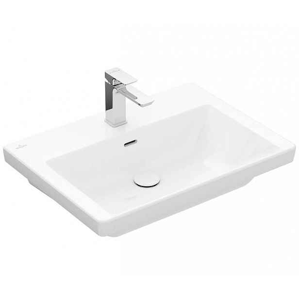 Villeroy & Boch Subway 3.0 - Umyvadlo 65x47 cm, s přepadem, otvor pro baterii, alpská bílá 4A706501