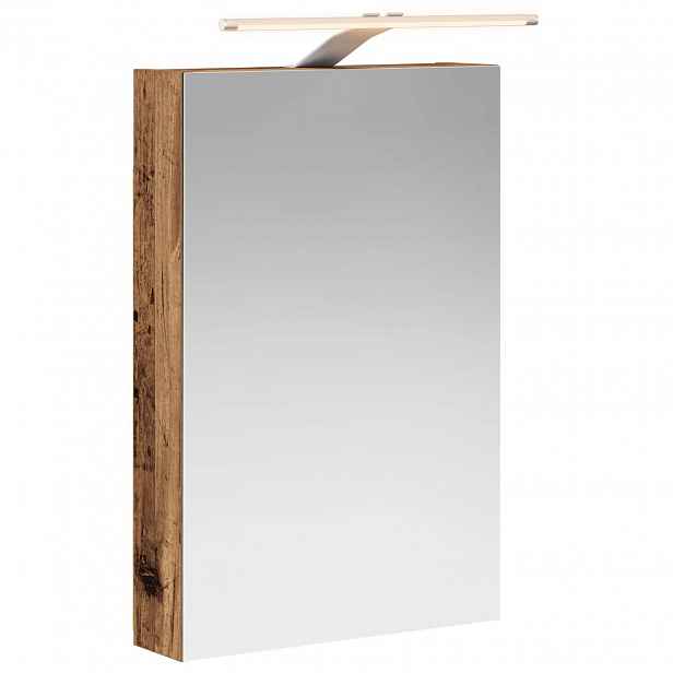vidaXL Koupelnová zrcadlová skříň Staré dřevo 40 x 10,5 x 60,5 cm