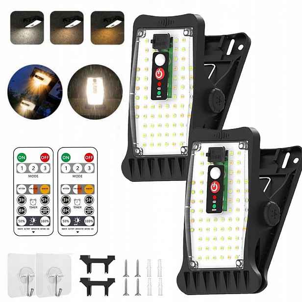 2ks Solární Lampa Led Zahradní svorky voděodolná nástěnná lampa Senzor Pohybu