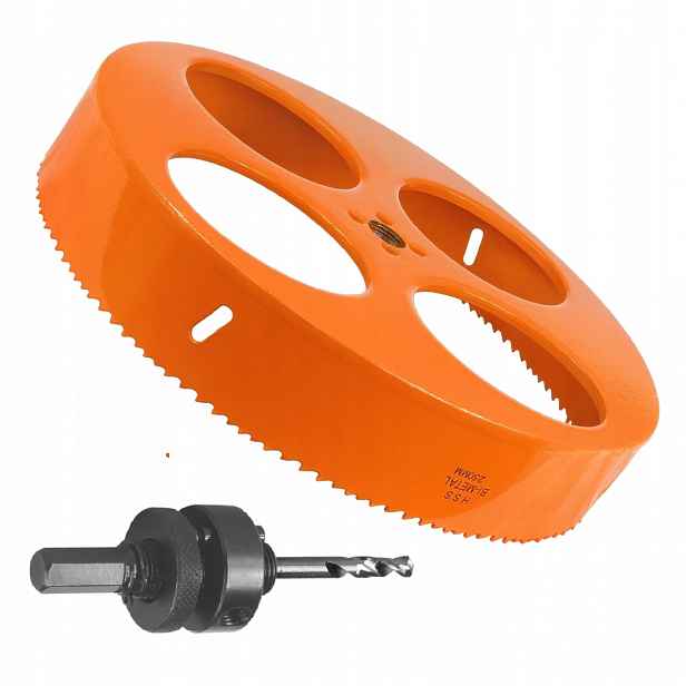 Korunkový Vrták Bi-metalová 250 MM Držák Pro Děrovky 32-250 MM Bi-metalové