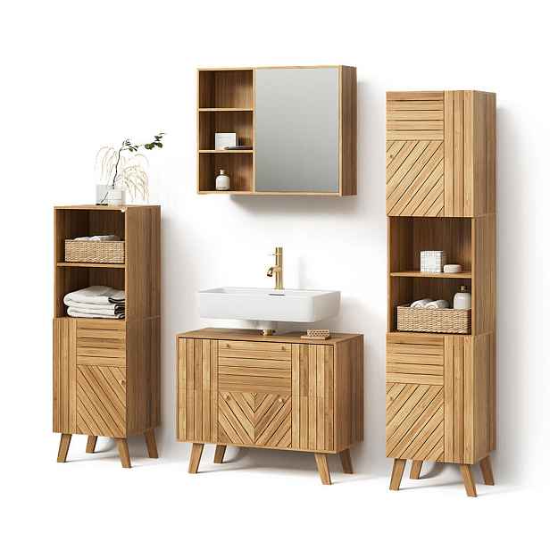 Livinity® KOUPELNOVÝ NÁBYTEK Olona, Bambus, 4dílná