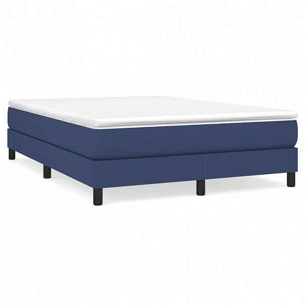 vidaXL Rám postele s boxspringem modrý 140 x 190 cm textil