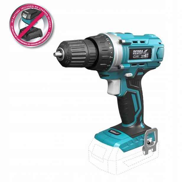 Dedra aku vrtačka 0-400/1100 ot./min, 35Nm, 1-10mm, 18V bez baterie, Sas+al