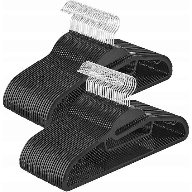 Songmics Sada 50 plastových protiskluzových věšáků, délka 41 cm