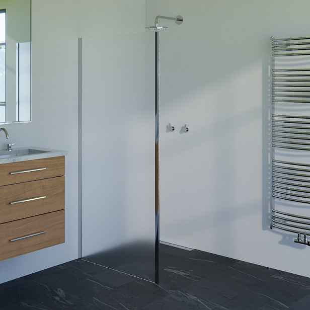 Stěna boční WECCO 800 mm lesklý hliník/matné sklo 1