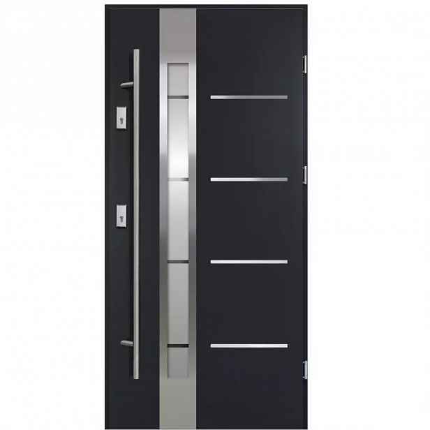 Vchodové dveře Luna S68 2ZA 90P antracit antaba 160 2070x1000x68 mm
