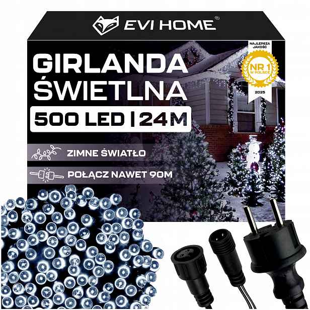 Venkovní Osvětlení 500 Led Rampouchů 24M Girlanda Vánoční Světelný Závěs XL