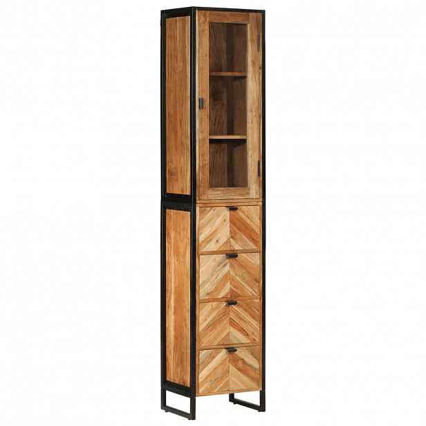 vidaXL Koupelnová skříňka 40x27x190 cm železo a masivní akáciové dřevo
