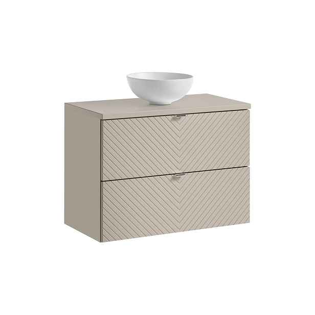 Comad Závěsná skříňka Viva Cashmere s deskou a umyvadlem 80 cm kašmír