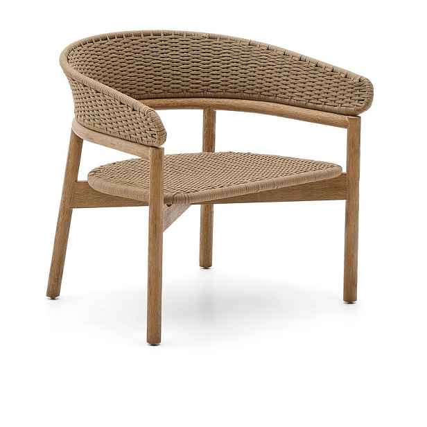 Dřevěné zahradní křeslo v přírodní barvě Arinella – Kave Home