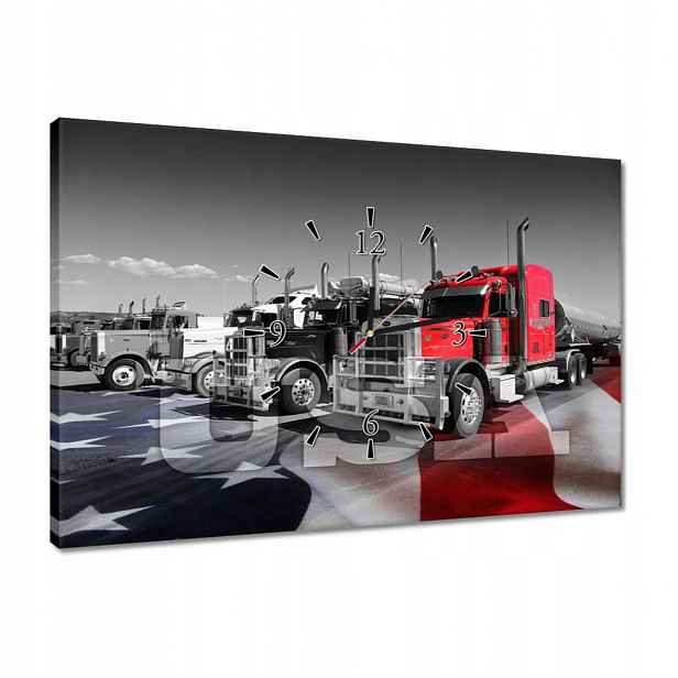 Hodiny 60x40 Americké nákladní automobily