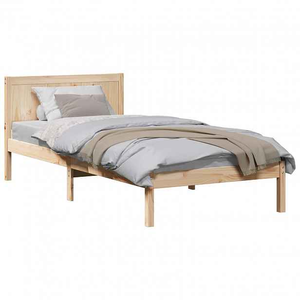 vidaXL Rám postele Hnědá 75 x 190 cm Masivní borové dřevo