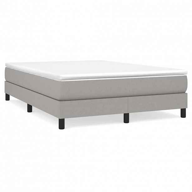 vidaXL Rám postele s boxspringem světle šedý 140 x 200 cm textil