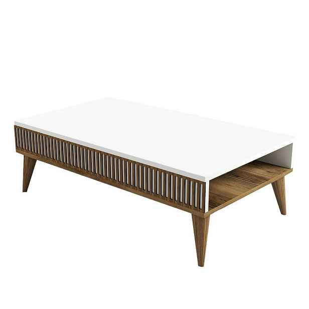 Konferenční stolek Mila White and Walnut