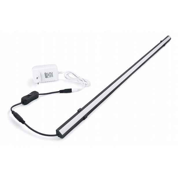 Led podskříňkové úhlové svítidlo černé 100 [cm] 12 [w] 800 [lm] s vypínačem