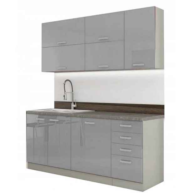 Samolepicí dýha na nábytek Šedá Světlý lesk 122x500 cm Pro nábytek Dveře