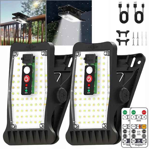 Solární Lampa 2 Ks Vodotěsná 70 Led 800LM Pro Zahradu, Terasu A Garáž