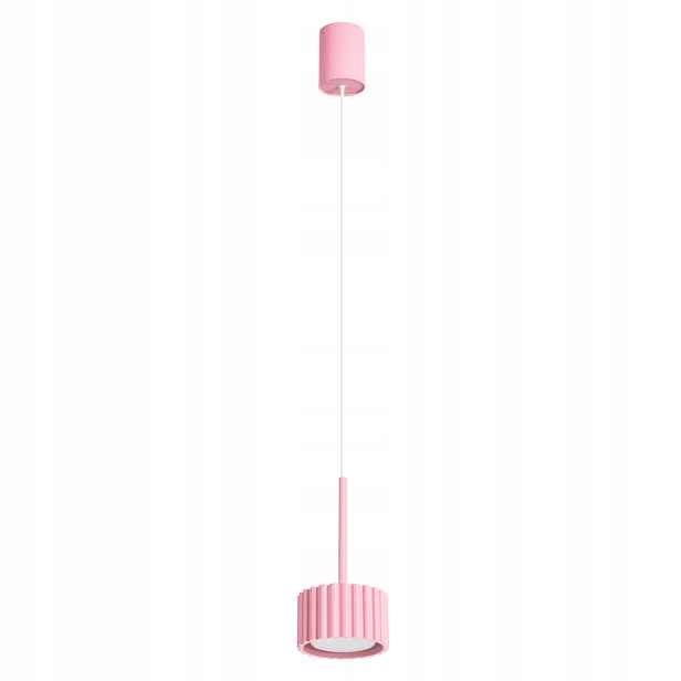 Sollux Lighting moderní závěsná lampa růžová rýhovaná 1x gx53 10w aura