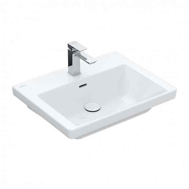 Villeroy & Boch Subway 3.0 - Umyvadlo 60x47 cm, s přepadem, otvor pro baterii, alpská bílá 4A706001