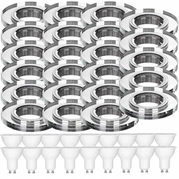 23 x Skleněné Stropní Svítidlo Zapuštěné Do Stropu Křišťál 7W Led Žárovky