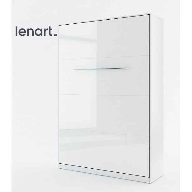 Výklopná postel NOET I 140x200 cm, bílý lesk/bílý mat