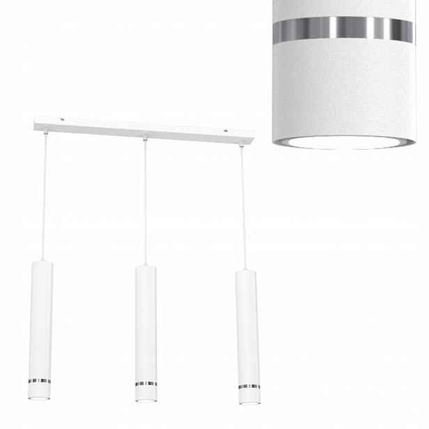 Závěsné Stropní Svítidlo Závěs Bílý Chrom Nastavitelná Led GU10 Polská Lampa