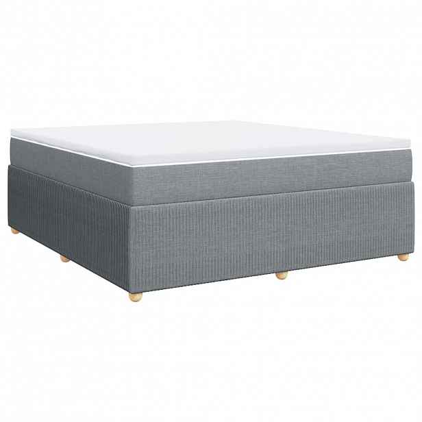 vidaXL Box spring postel s matrací světle šedá 180 x 200 cm textil