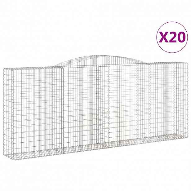 vidaXL Klenuté gabionové koše 20ks 400x50x160/180cm pozinkované železo