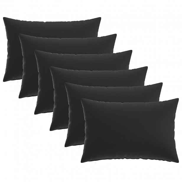 vidaXL Povlak na polštář 6 pcs HEERLEN Černá 30 x 50 cm Polyester