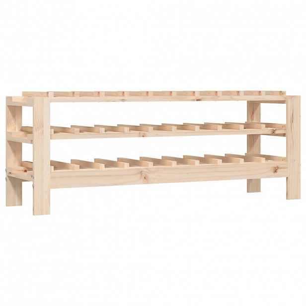 vidaXL Regál na víno 109,5x30x82 cm masivní borové dřevo