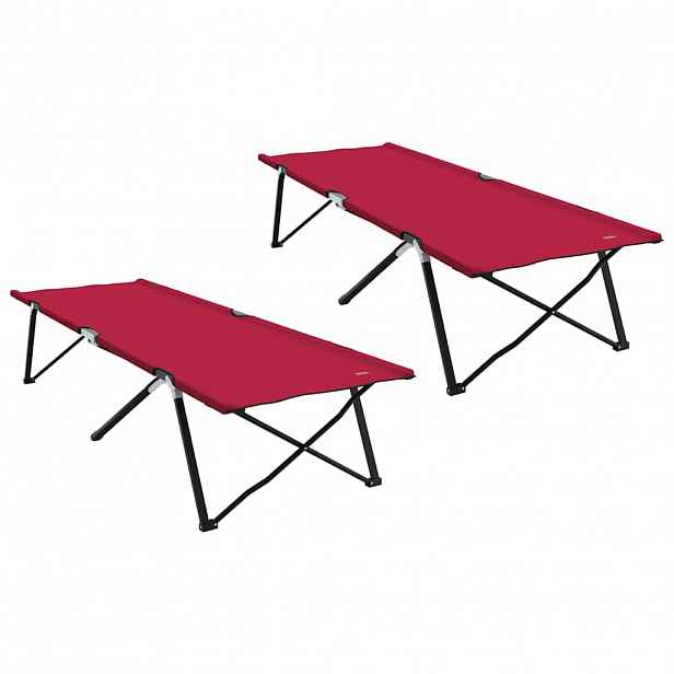 vidaXL Skládací kempingová postel 2 ks Červená 206 x 76 x 74 cm