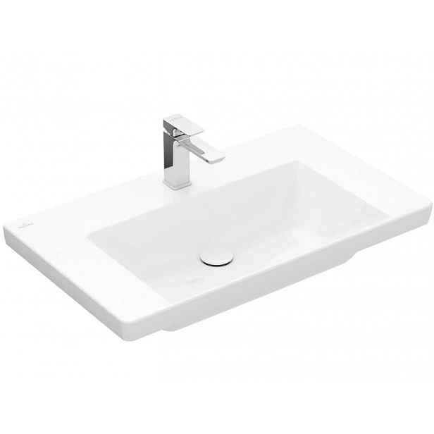 Villeroy & Boch Subway 3.0 - Umyvadlo 80x47 cm, bez přepadu, otvor pro baterii, alpská bílá 4A708101