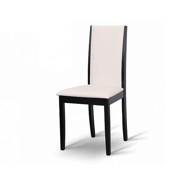 Dřevěná židle VENIS, wenge/ekokůže bílá