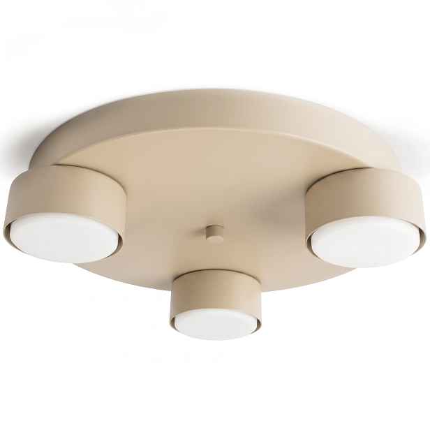 Stropní Svítidlo stropní lampa na kulaté základně 3x GX53 béžová kašmír ecru