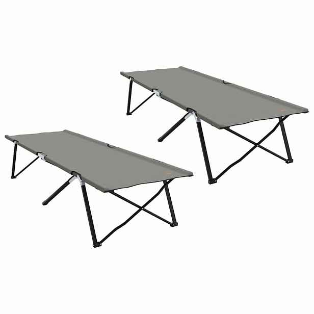 vidaXL Skládací kempingová postel 2 ks Šedá 206 x 76 x 74 cm