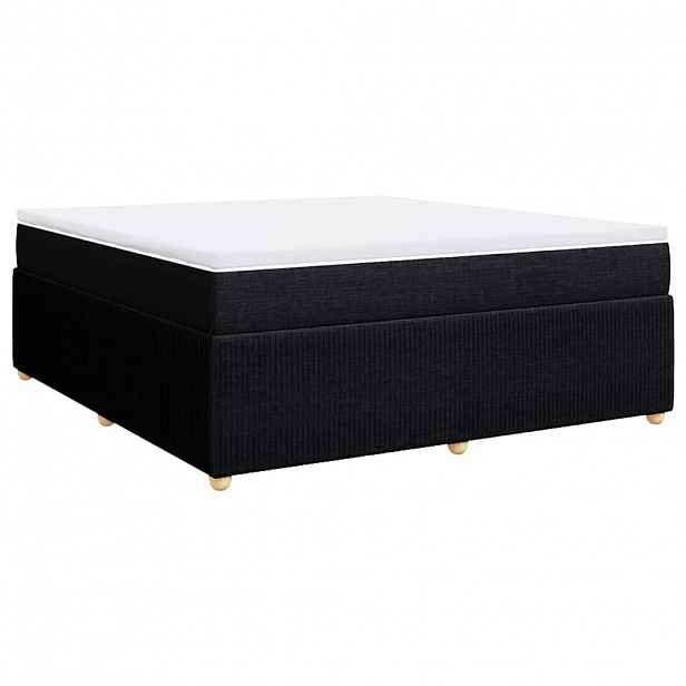 vidaXL Box spring postel s matrací černá 180x200 cm textil