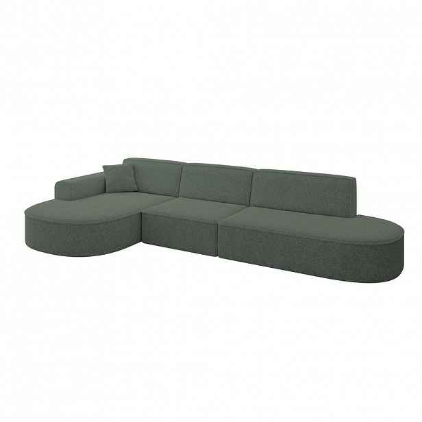 ALTDECOR ROHOVÁ SEDACÍ SOUPRAVA s otomanem vlevo MARI-L2 – 328 x 171 x 79 cm, zelená látka