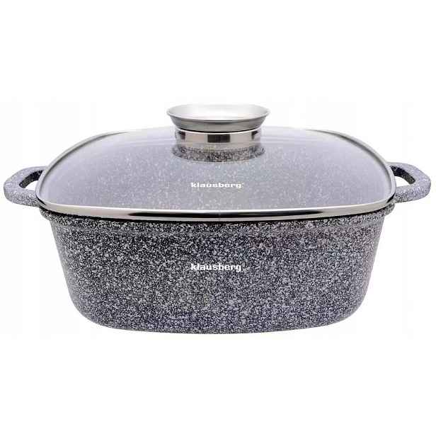 Čtvercový hliníkový pekáč s poklicí Aroma Knob 5,5 l, indukce