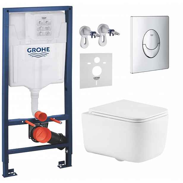 Podomítkový Wc set Grohe s mísou Alba S a tlačítkem Chrom