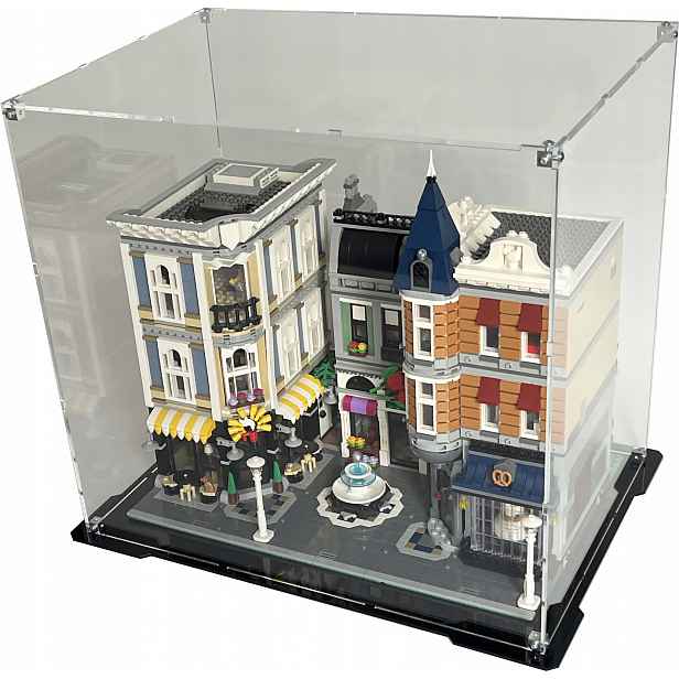 Vitrína s černou základnou pro Lego 10255 Creator Expert Shromažďovací náměstí