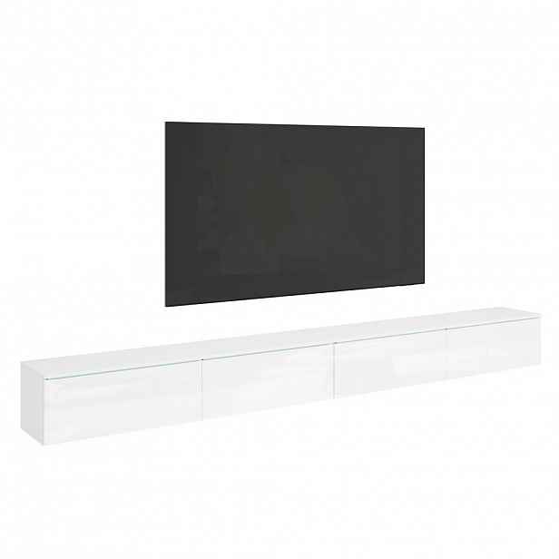 P & B NÍZKÁ KOMODA, bílá, vysoce lesklá bílá, 300/32/33 cm