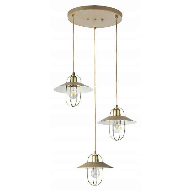 Rabalux Závěsná lampa Nesrin 3x40W Zlatá, Industriální styl E27