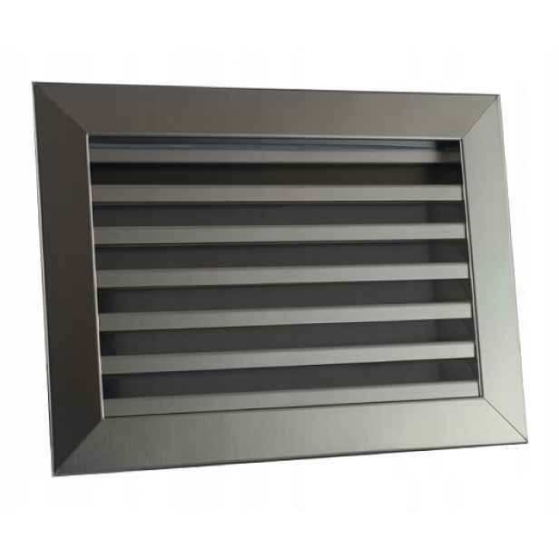 Ventilační mřížka s kovovou žaluzií inox 20x14