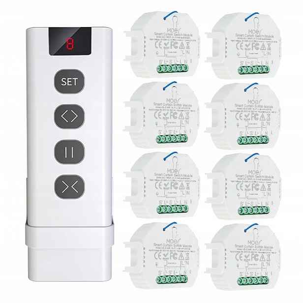 WiFi ovladač rolet dokončovací Din lišta 2A Tuya dálkové ovládání RF433, 8x